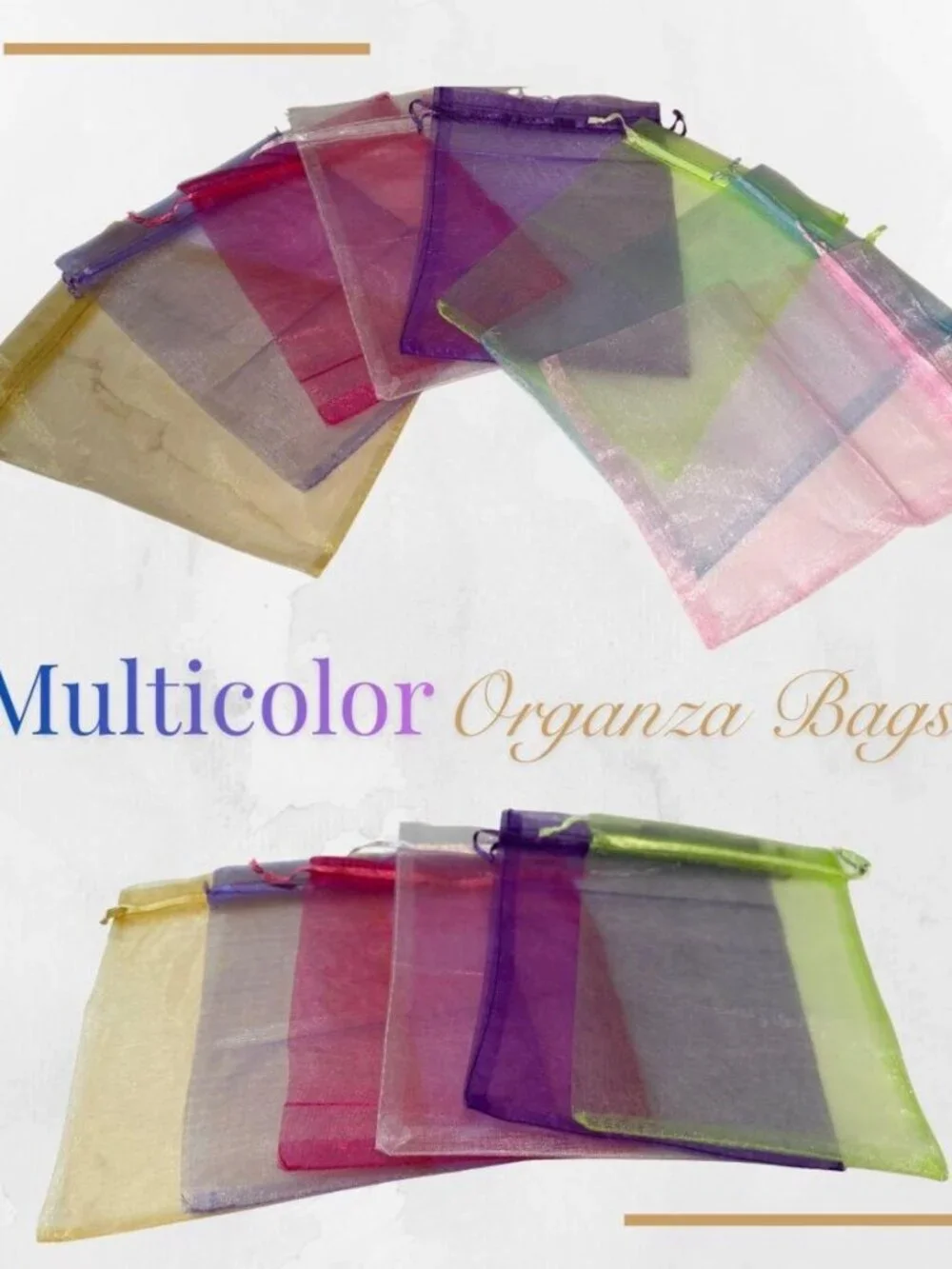 100 Pcs of 5x7 Shimmer Organza Bags, Wedding Favor, Soap Packaging Netted Bag